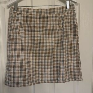 Paper Crane Plaid Pencil Mini Skirt
